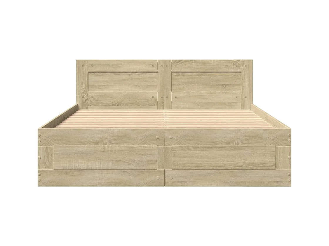 Bedframe en hoofdbord zonder matras sonoma eiken 120x190cm