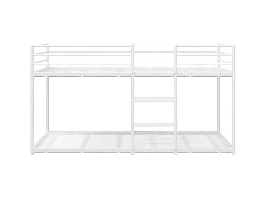 Lit superposé sans matelas blanc 80x200 cm acier
