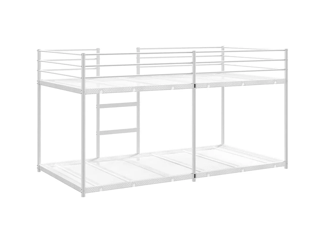 Lit superposé sans matelas blanc 80x200 cm acier
