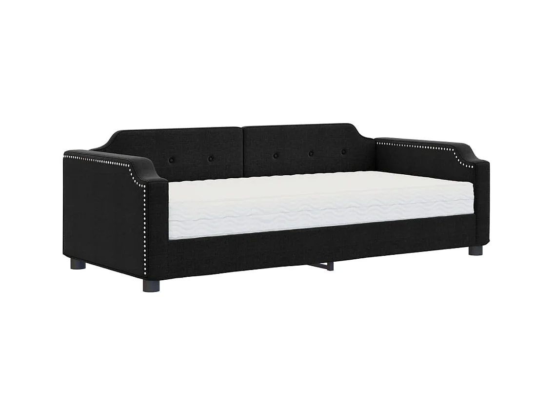 Dagbed met zwarte matras 90x190 cm stof