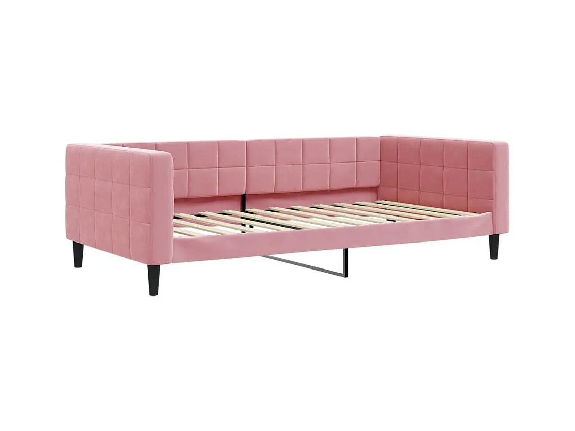 Lit de repos rose 100x200 cm velours