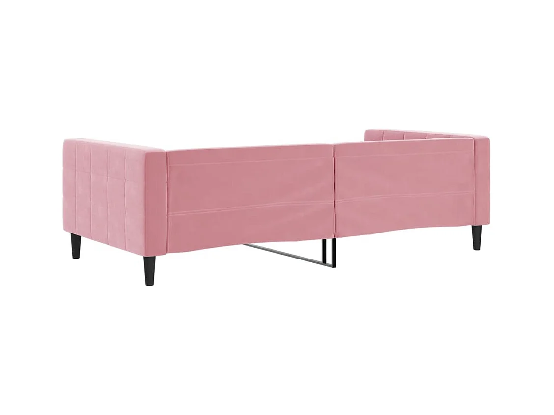 Lit de repos rose 100x200 cm velours