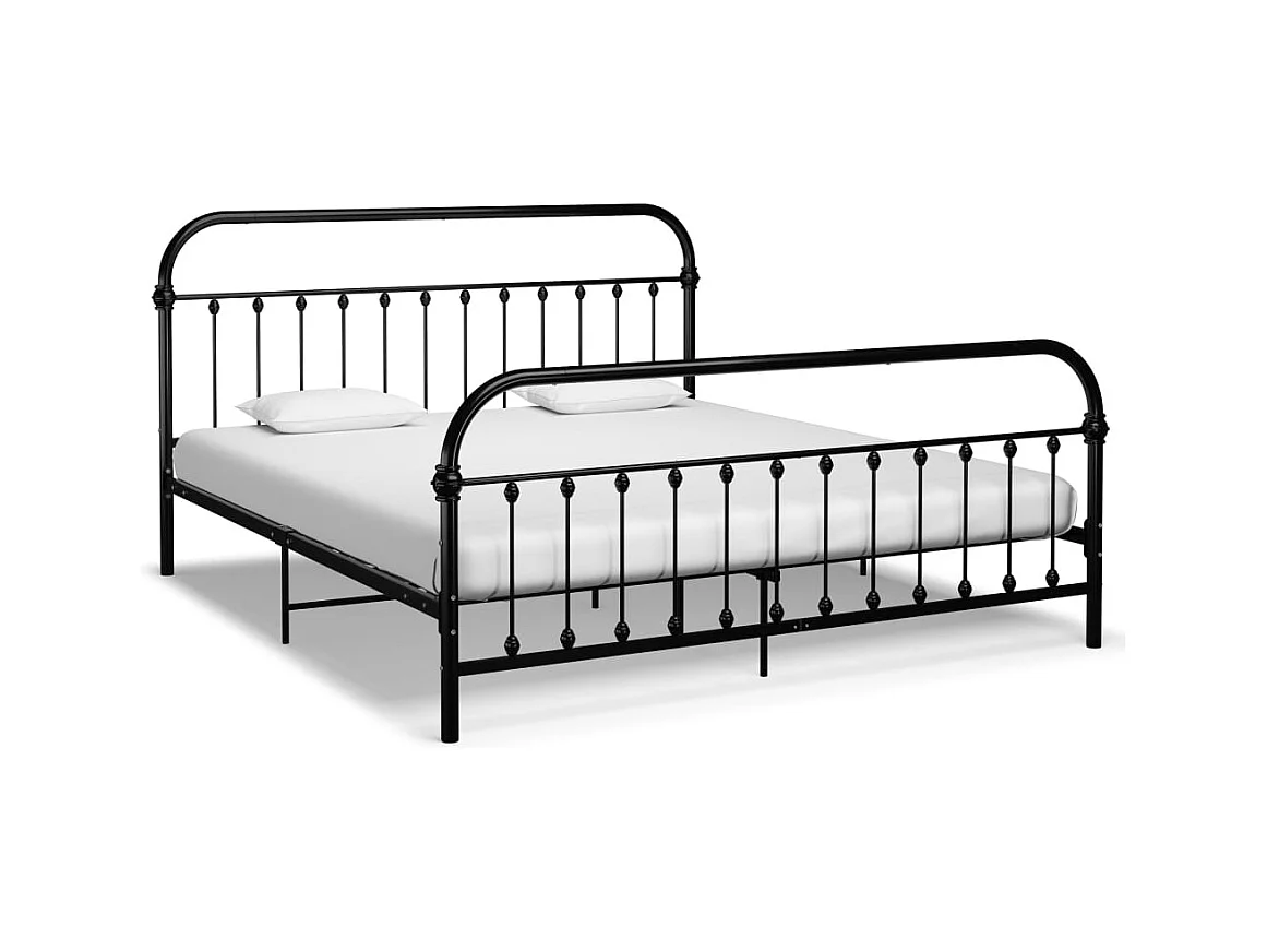 Struttura letto senza materasso con testiera nera 180x200 cm