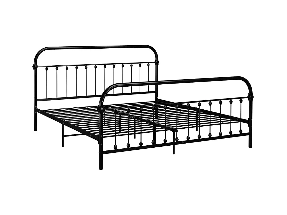 Struttura letto senza materasso con testiera nera 180x200 cm