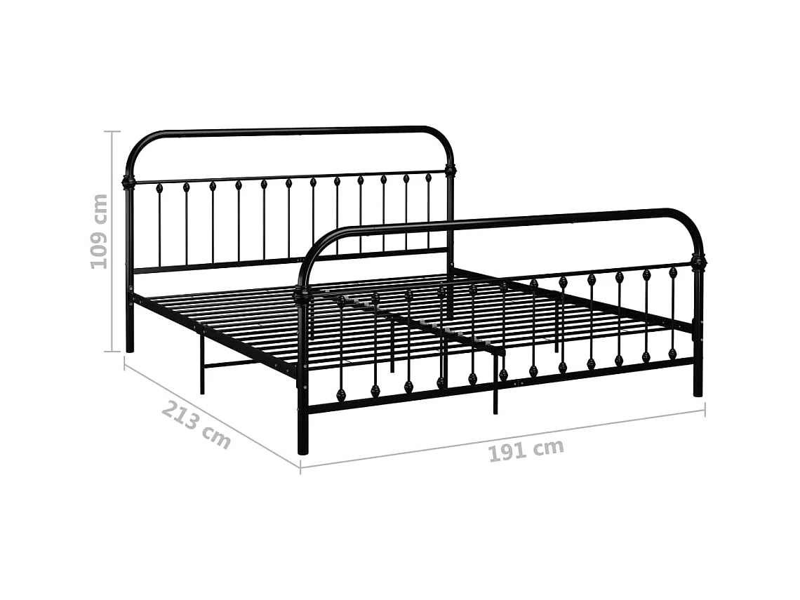 Struttura letto senza materasso con testiera nera 180x200 cm