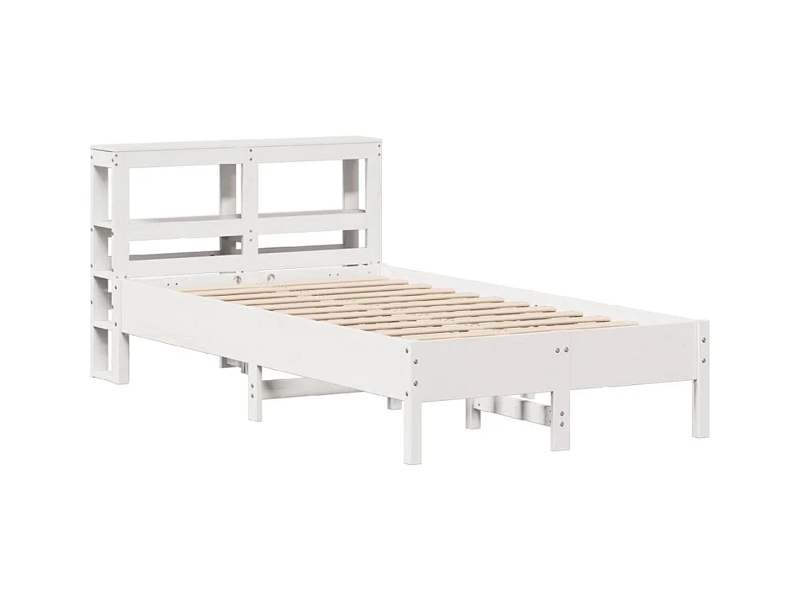 Estructura de cama sin colchón blanca 120x200 cm madera maciza de pino