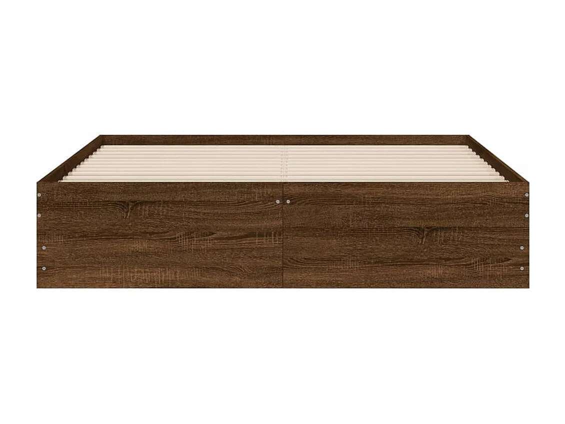 Estructura de cama con cajones sin colchón roble marrón 150x200 cm