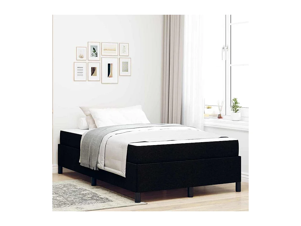 Letto a molle nero e nero 120 x 200 cm