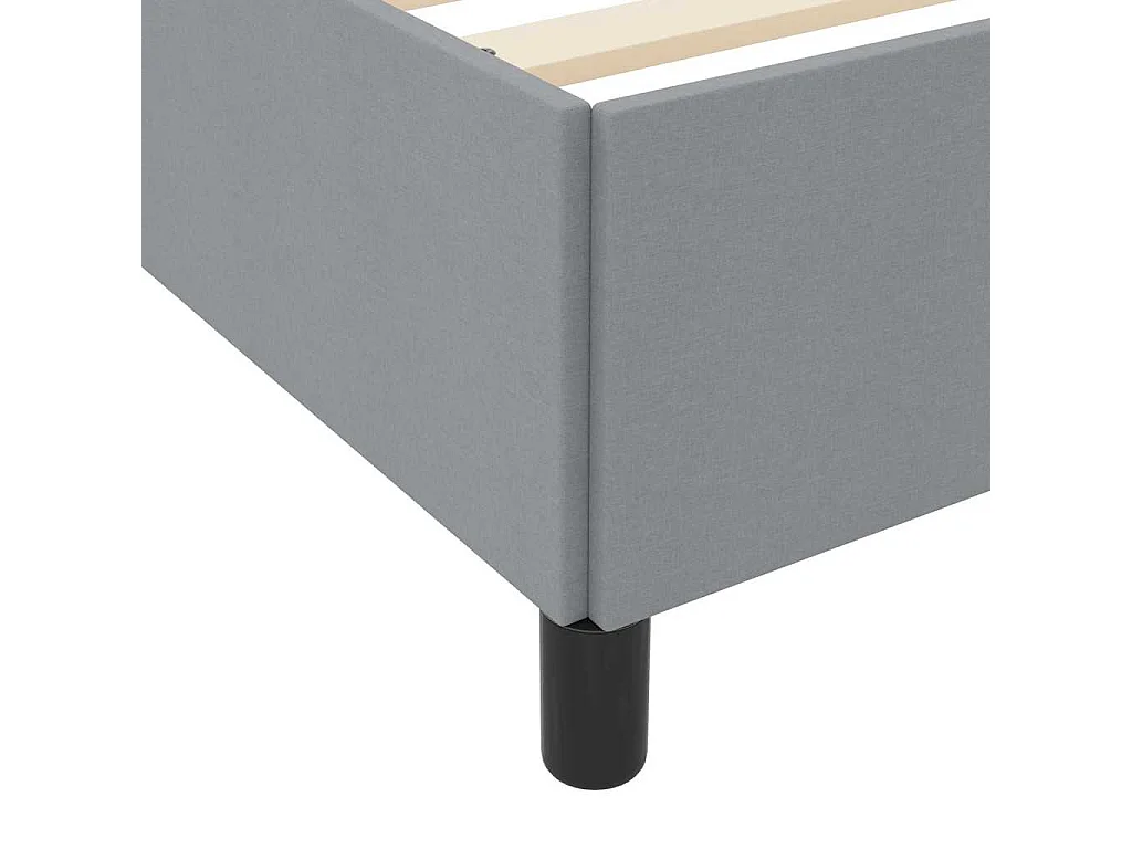 Cama con somier gris claro y negro de 90 x 200 cm