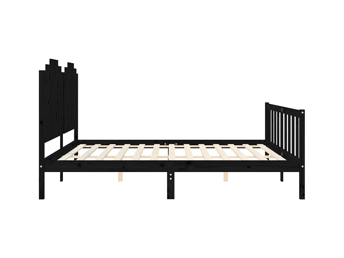Bedframe zonder matras zwart 200x200 cm massief grenenhout