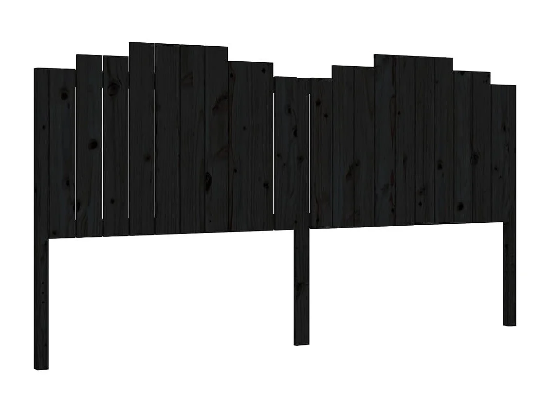 Cadre de lit sans matelas noir 200x200 cm bois massif de pin