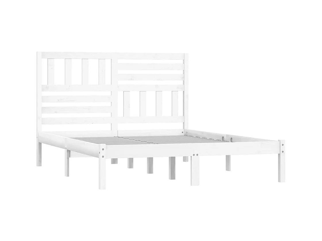 Cadre de lit sans matelas blanc bois de pin massif 140x200 cm