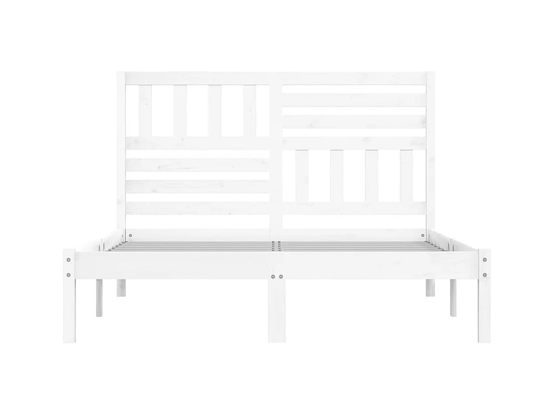 Cadre de lit sans matelas blanc bois de pin massif 140x200 cm