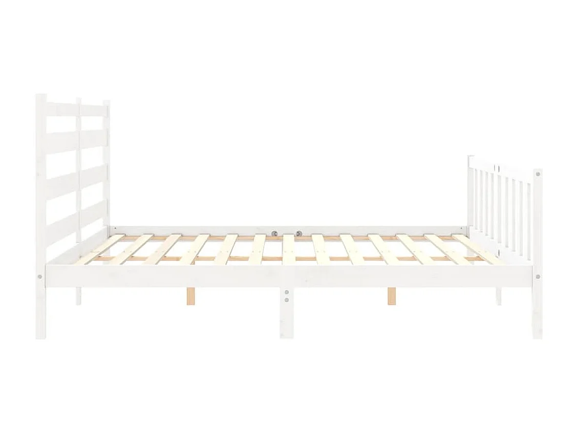Struttura letto senza materasso bianco 200x200 cm in legno massello di pino