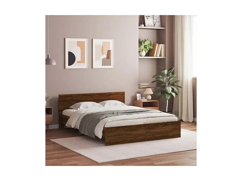 Bettgestell ohne Matratze Eiche braun 150x200 cm