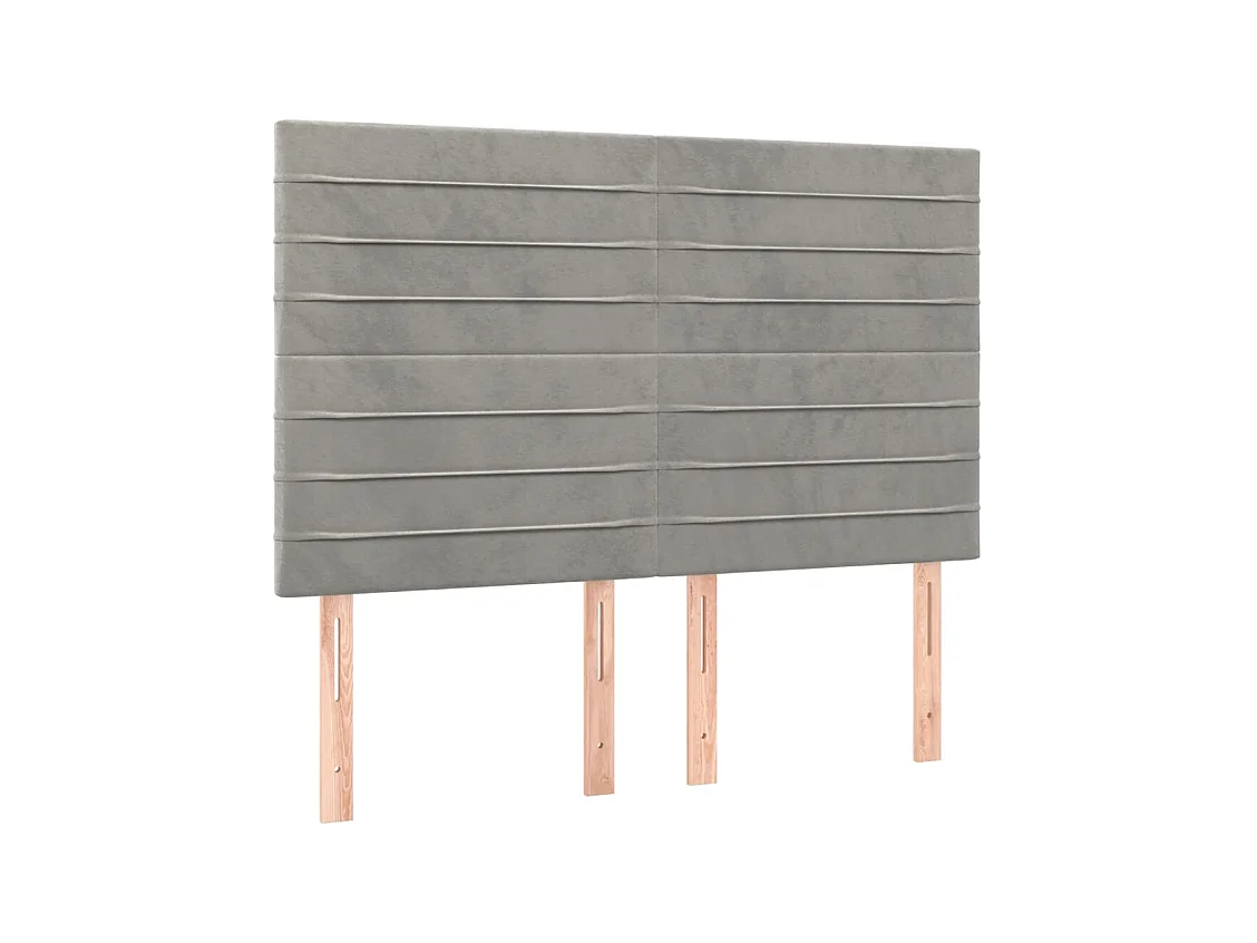 Struttura letto senza materasso grigio chiaro 140x190 cm velluto
