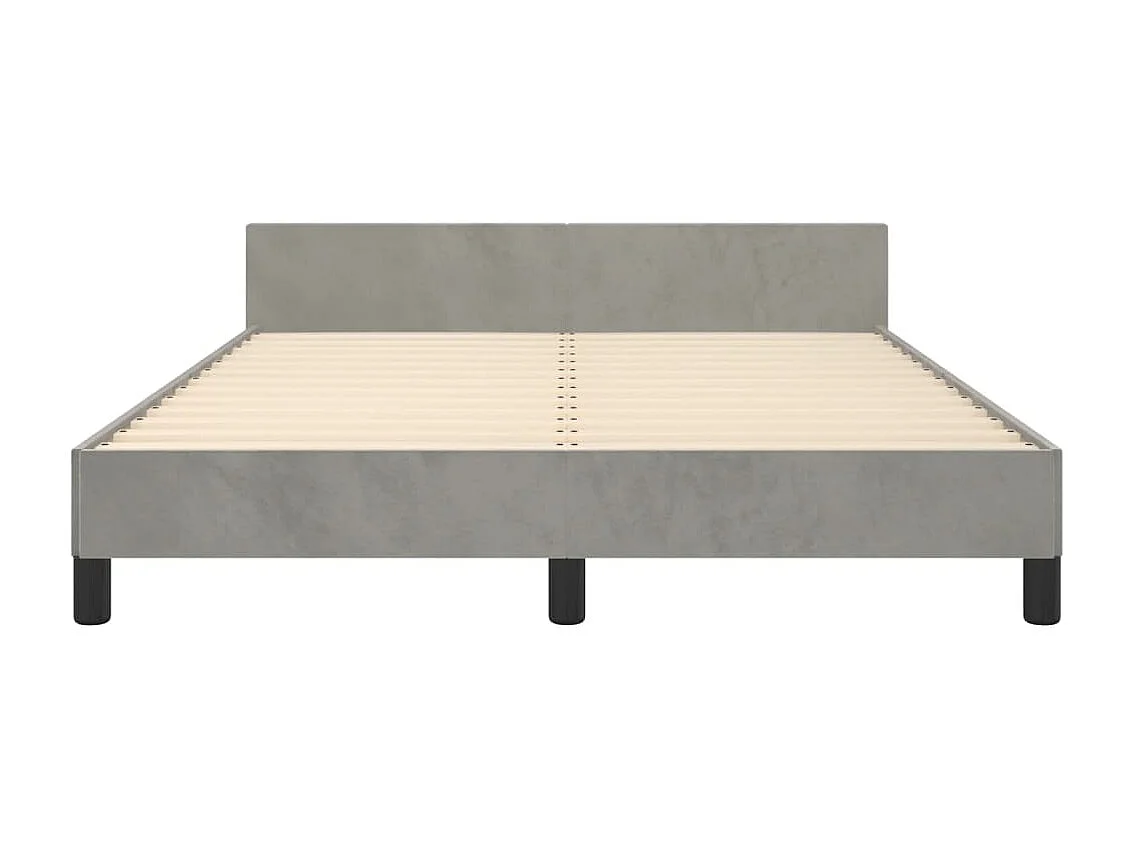 Struttura letto senza materasso grigio chiaro 140x190 cm velluto