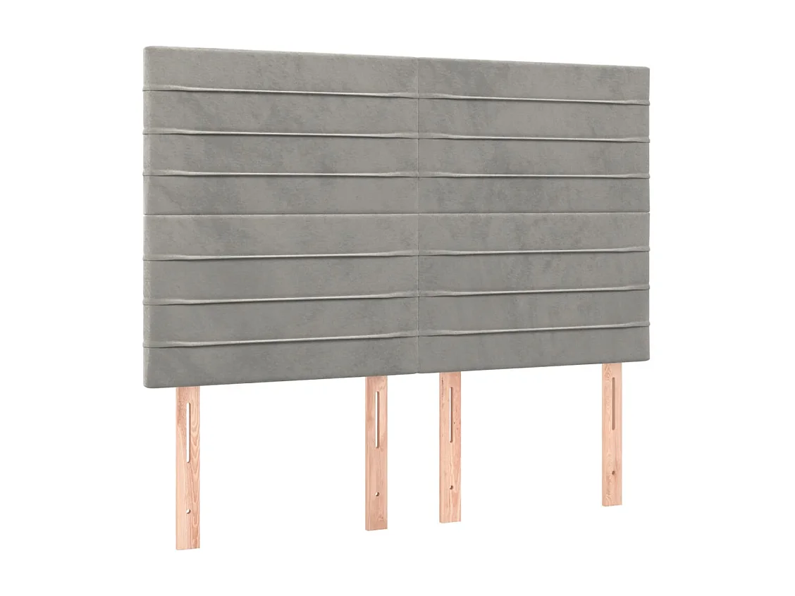 Cadre de lit sans matelas gris clair 140x190 cm velours