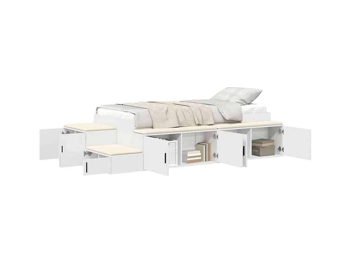Struttura letto con contenitore Bianco 244 x 118 x 53,5 cm