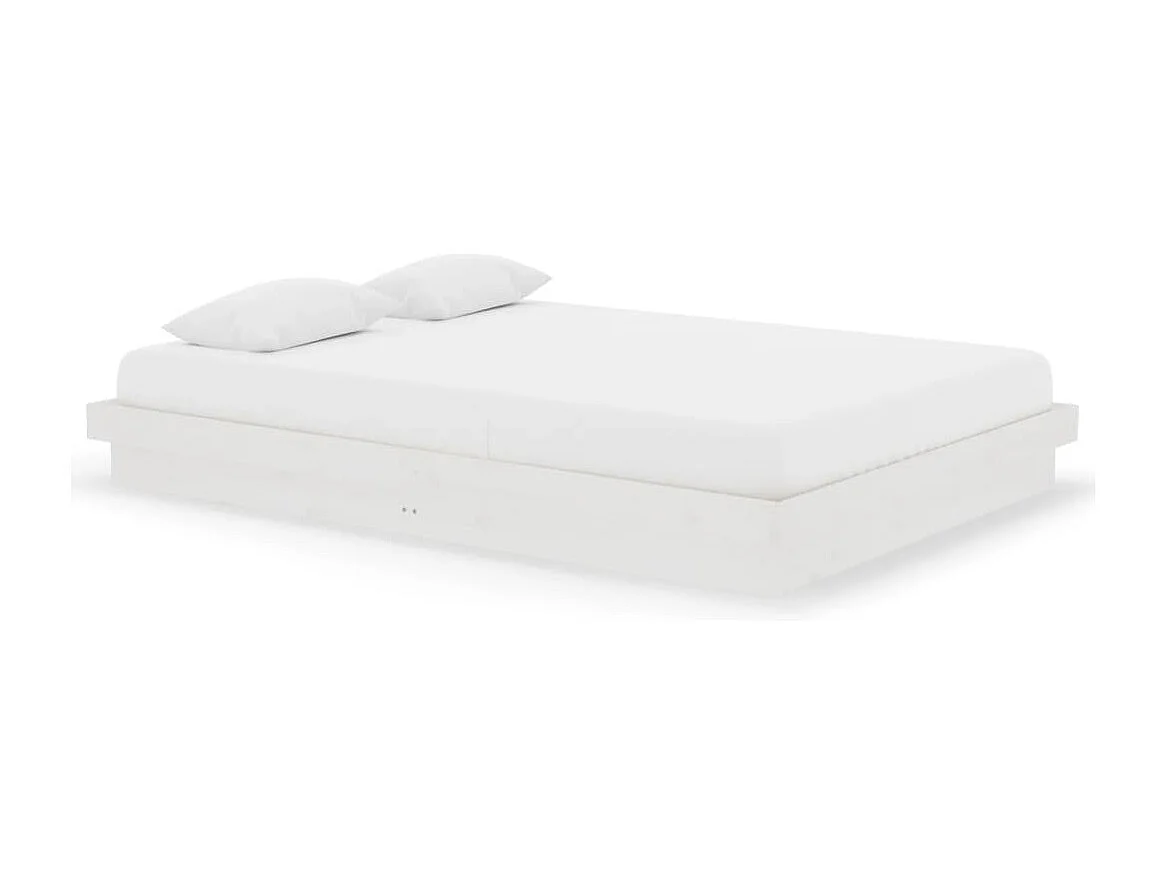 Cadre de lit Blanc Bois massif 140x200 cm