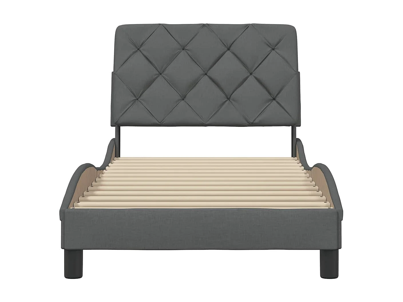 Struttura letto senza materasso tessuto grigio scuro 80x200 cm