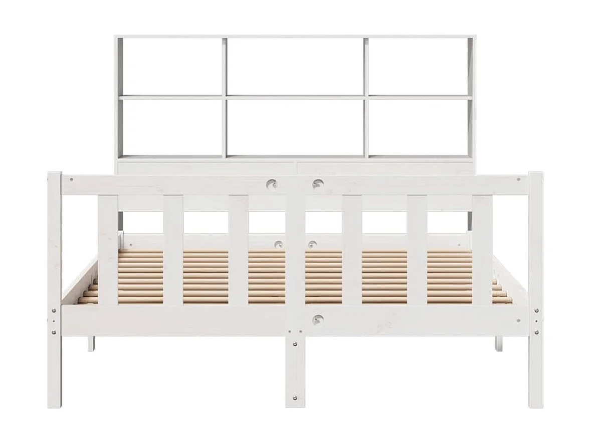 Wit boekenkastbed zonder matras 140x200 cm massief grenenhout