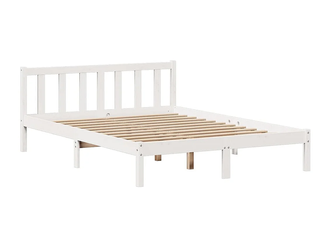 Wit boekenkastbed zonder matras 140x200 cm massief grenenhout