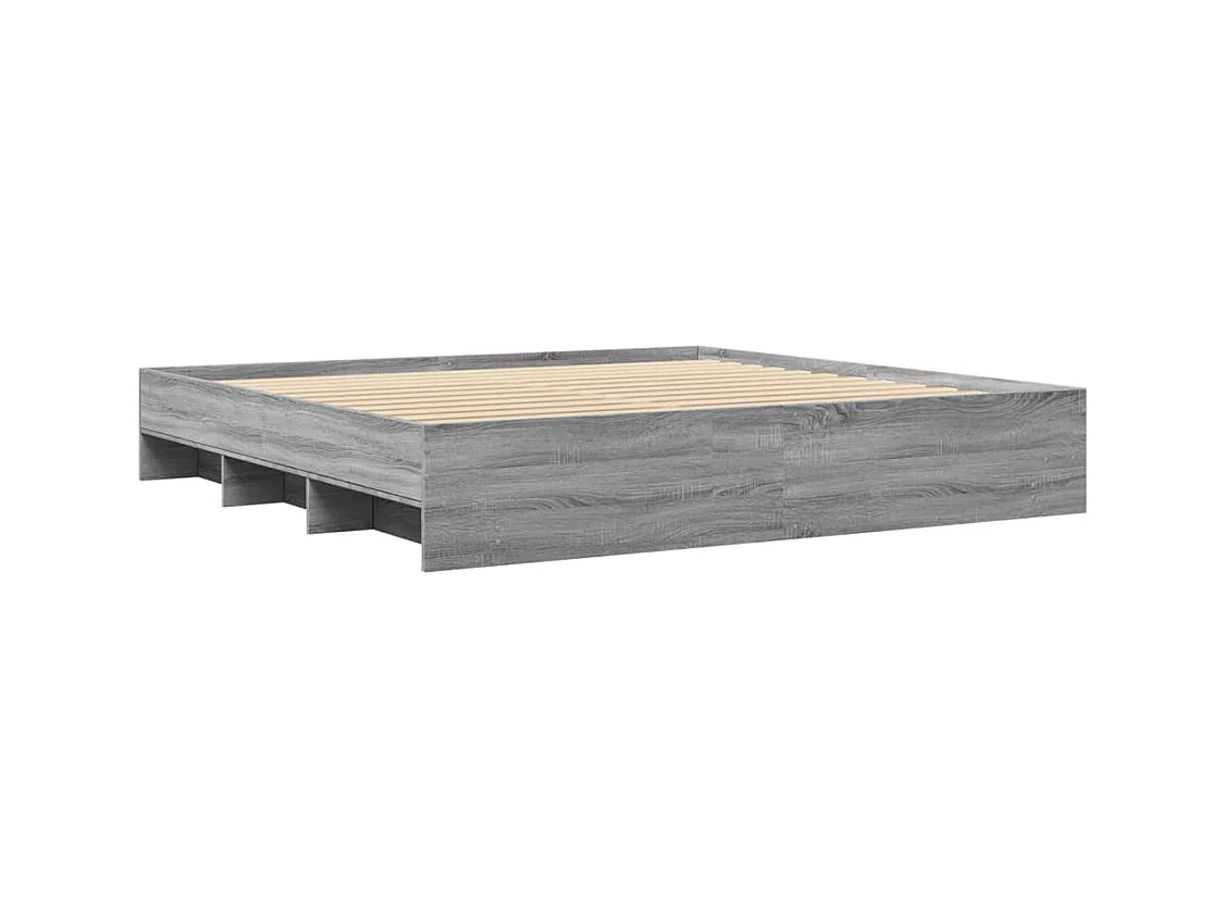 Estructura de cama sin colchón Sonoma gris 180x200 cm