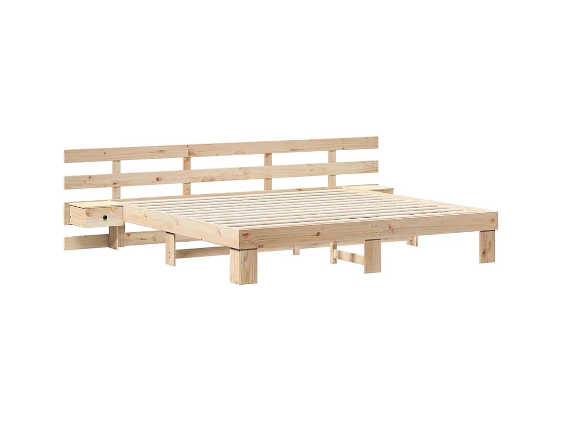 Struttura letto con cassetto Marrone 180 x 200 cm Legno massello