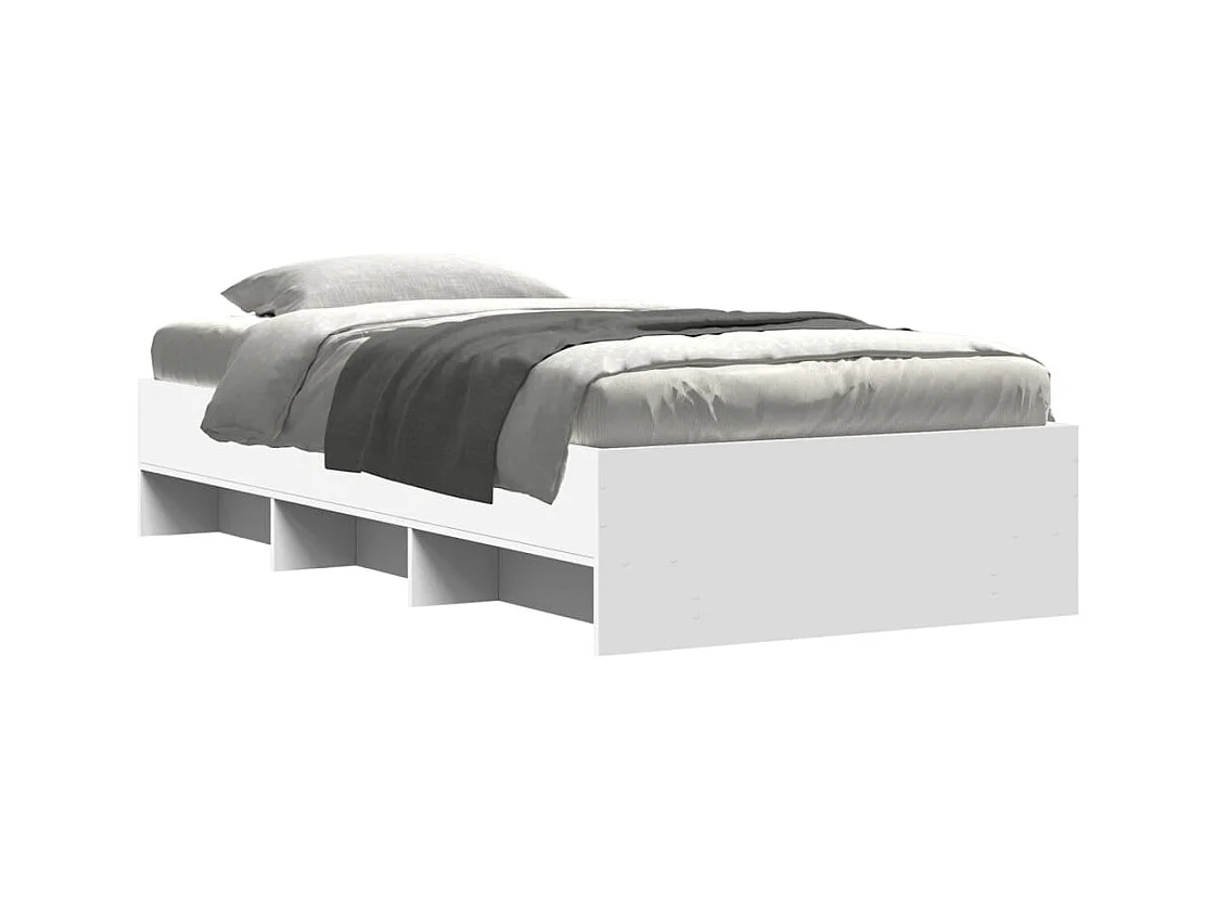 Bedframe zonder matras wit 100x200 cm bewerkt hout