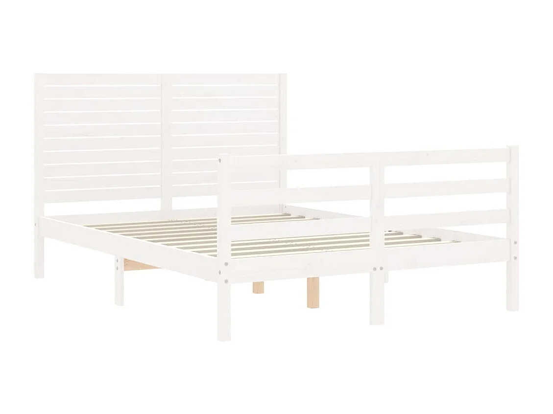 Cadre de lit sans matelas blanc 140x190 cm bois massif