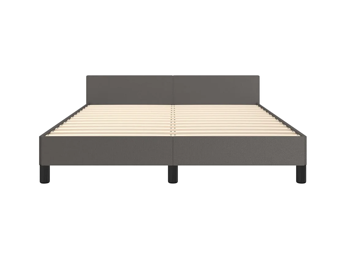 Struttura letto senza materasso grigio 140x190 cm similpelle