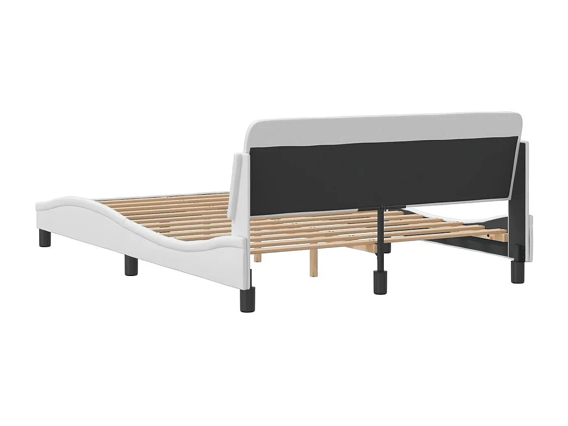 Estructura de cama sin colchón blanca 120x200 cm símil piel