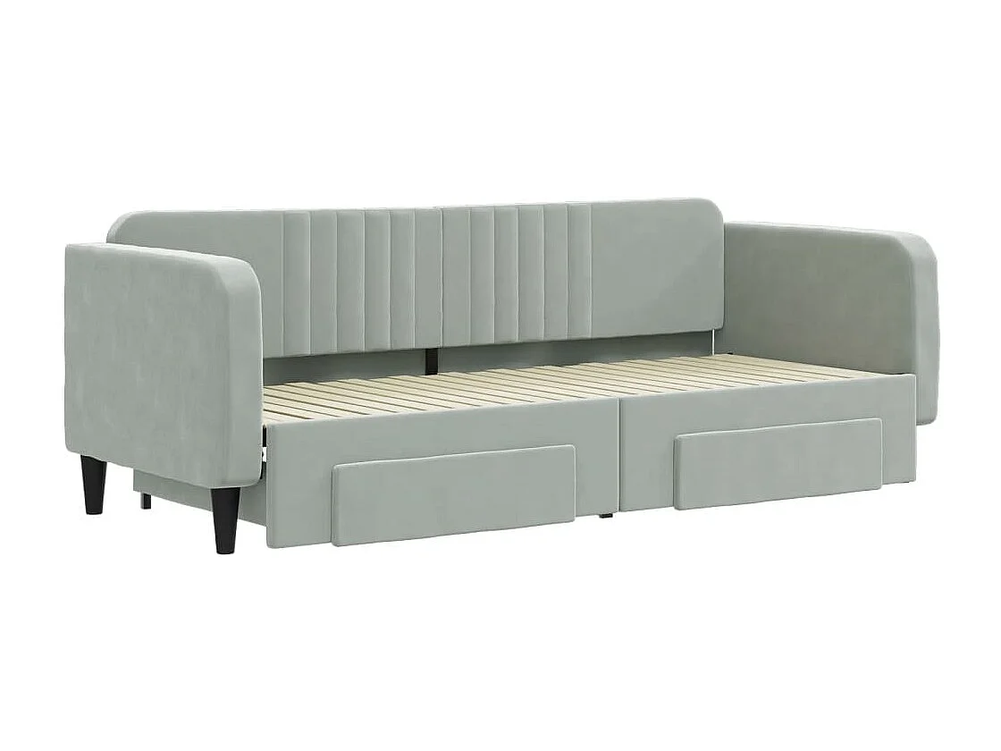 Lit de jour avec gigogne et tiroirs sans matelas 80x200 cm