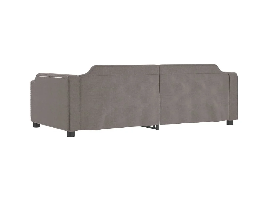 Tagesbett mit Ausziehbett ohne Matratze taupe 80x200 cm