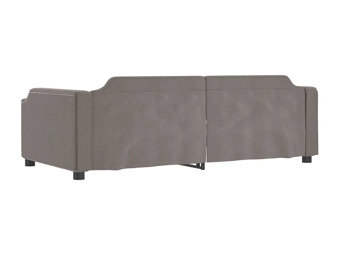 Lit de jour avec gigogne sans matelas taupe 80x200 cm