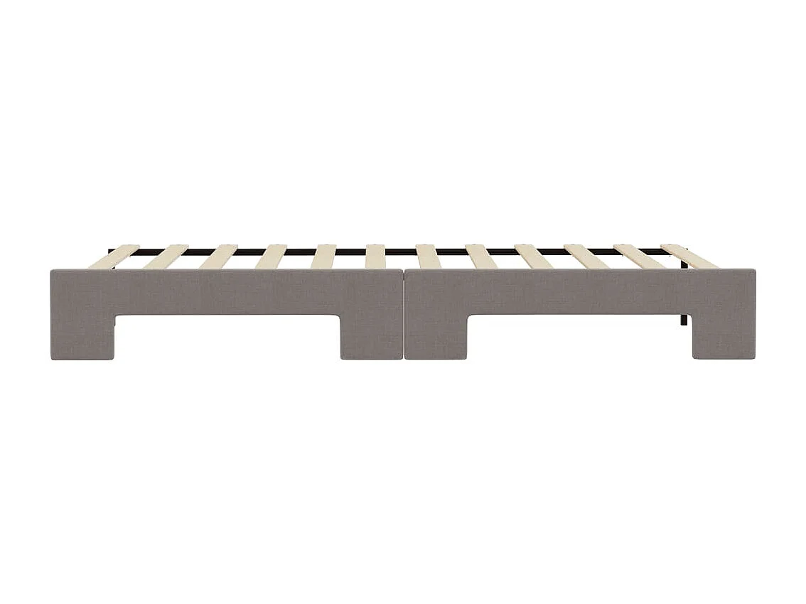 Lit de jour avec gigogne sans matelas taupe 80x200 cm
