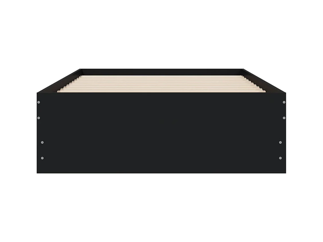 Estructura de cama con cajones sin colchón negra 75x190 cm