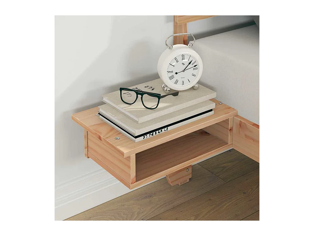 Struttura letto con comodini Marrone Legno massello di pino