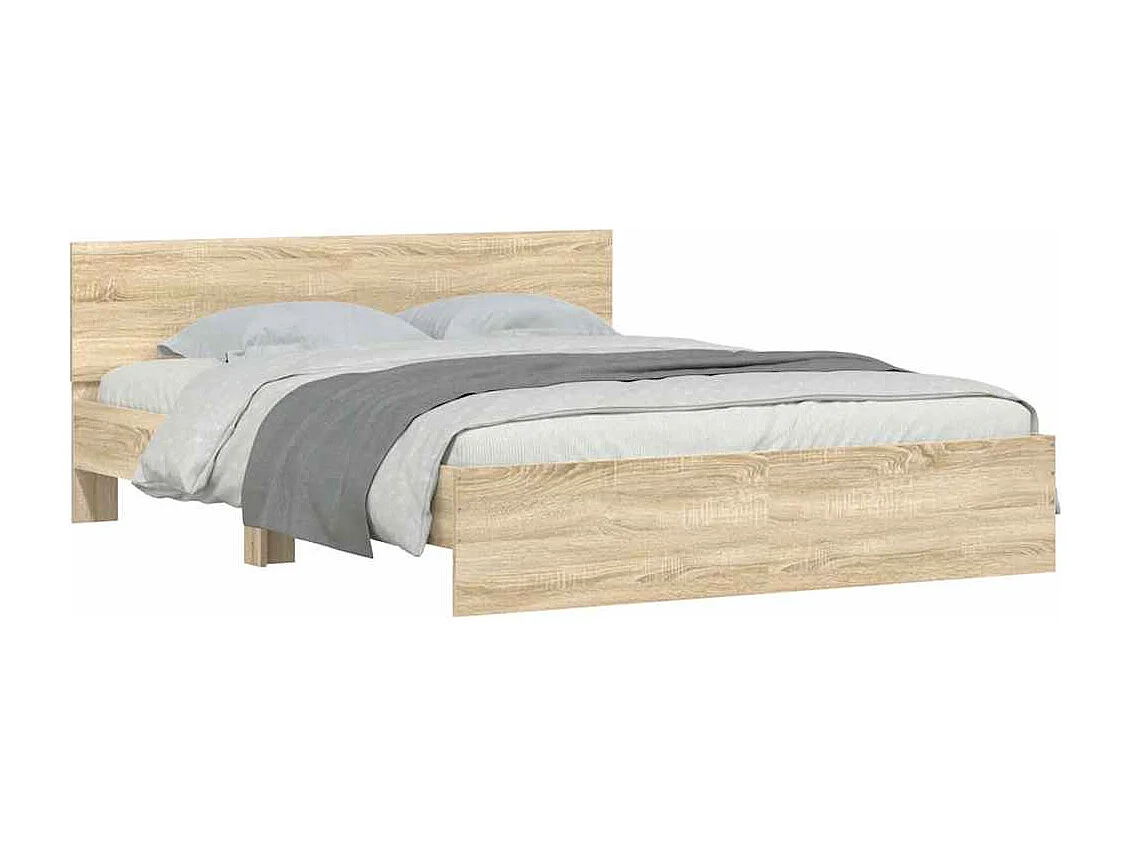 Estructura de cama sin colchón de roble Sonoma 140x190 cm