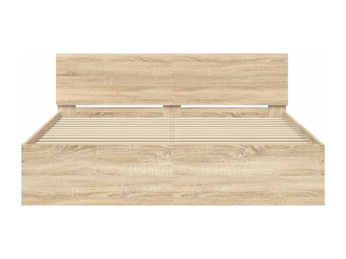 Estructura de cama sin colchón de roble Sonoma 140x190 cm
