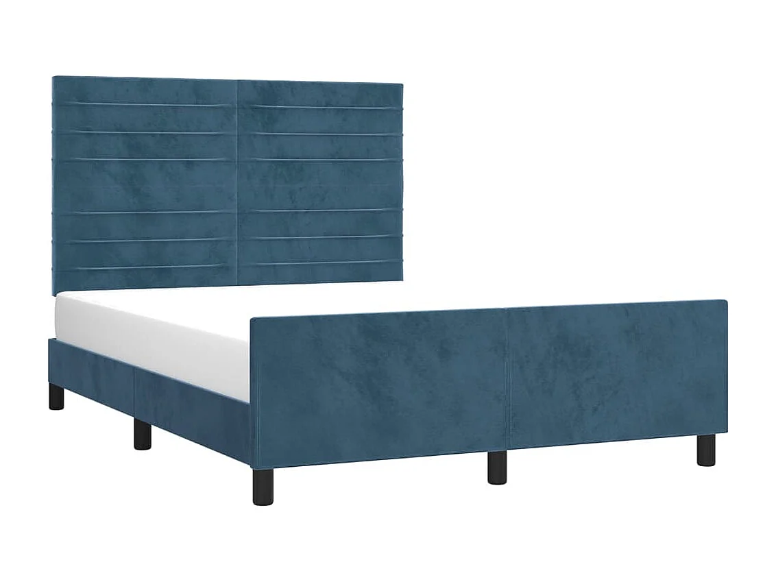 Estructura de cama azul oscuro sin colchón 140x200 cm terciopelo