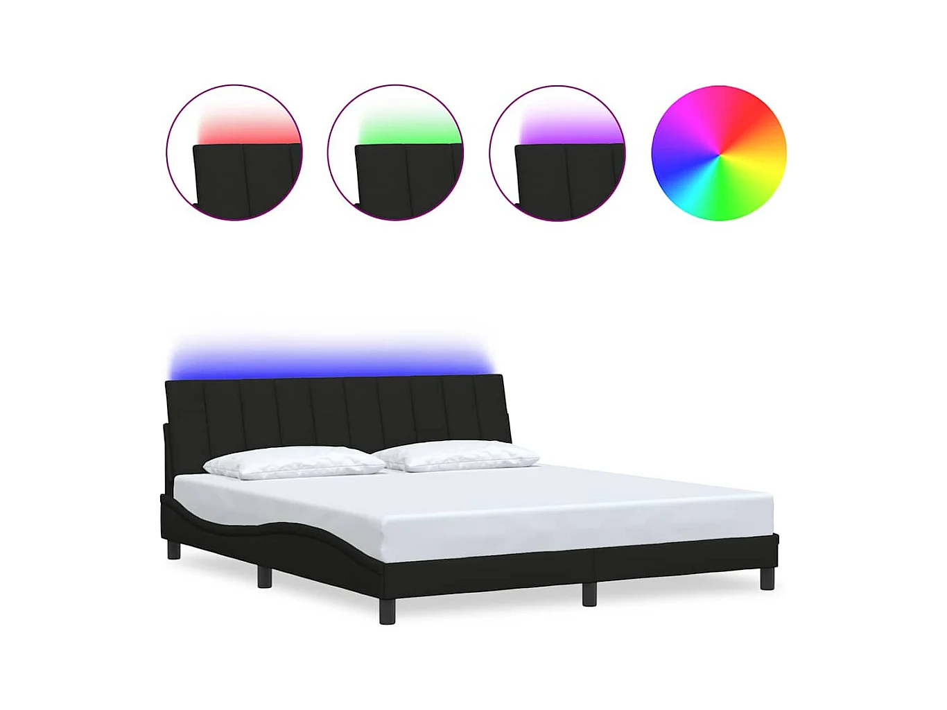 Struttura letto senza materasso tessuto nero 180x200 cm