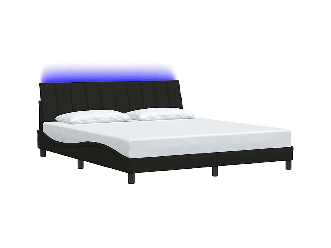 Struttura letto senza materasso tessuto nero 180x200 cm