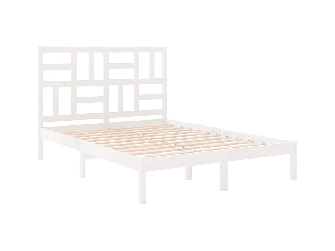 Bedframe zonder matras wit massief hout 140x200 cm