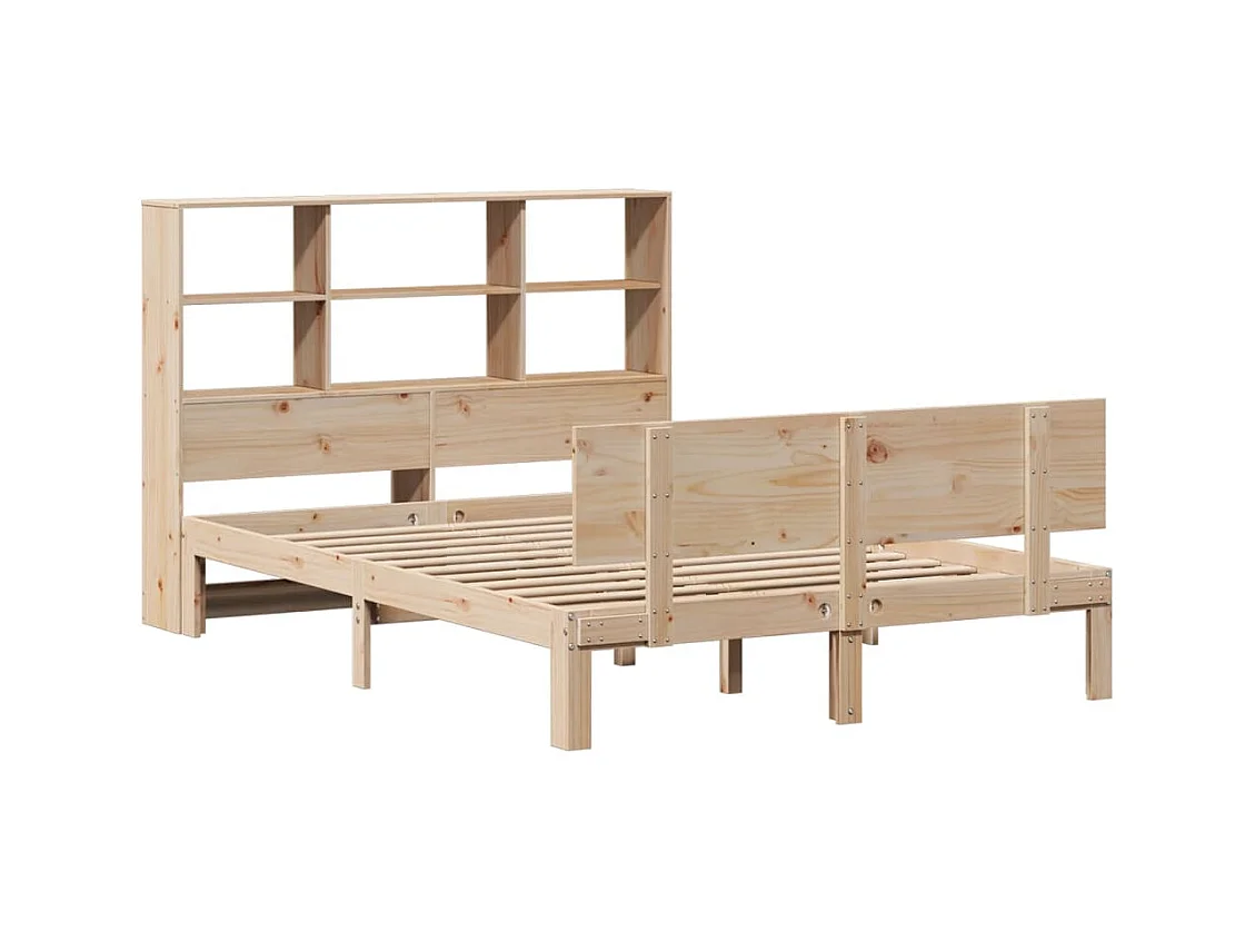 Bibliotheksbett ohne Matratze 120x190 cm Massivholz Kiefer