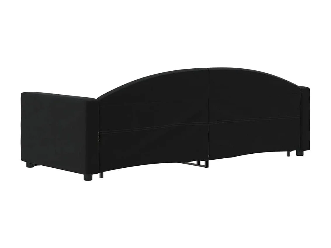 Lit de jour avec gigogne et tiroirs sans matelas noir 80x200 cm