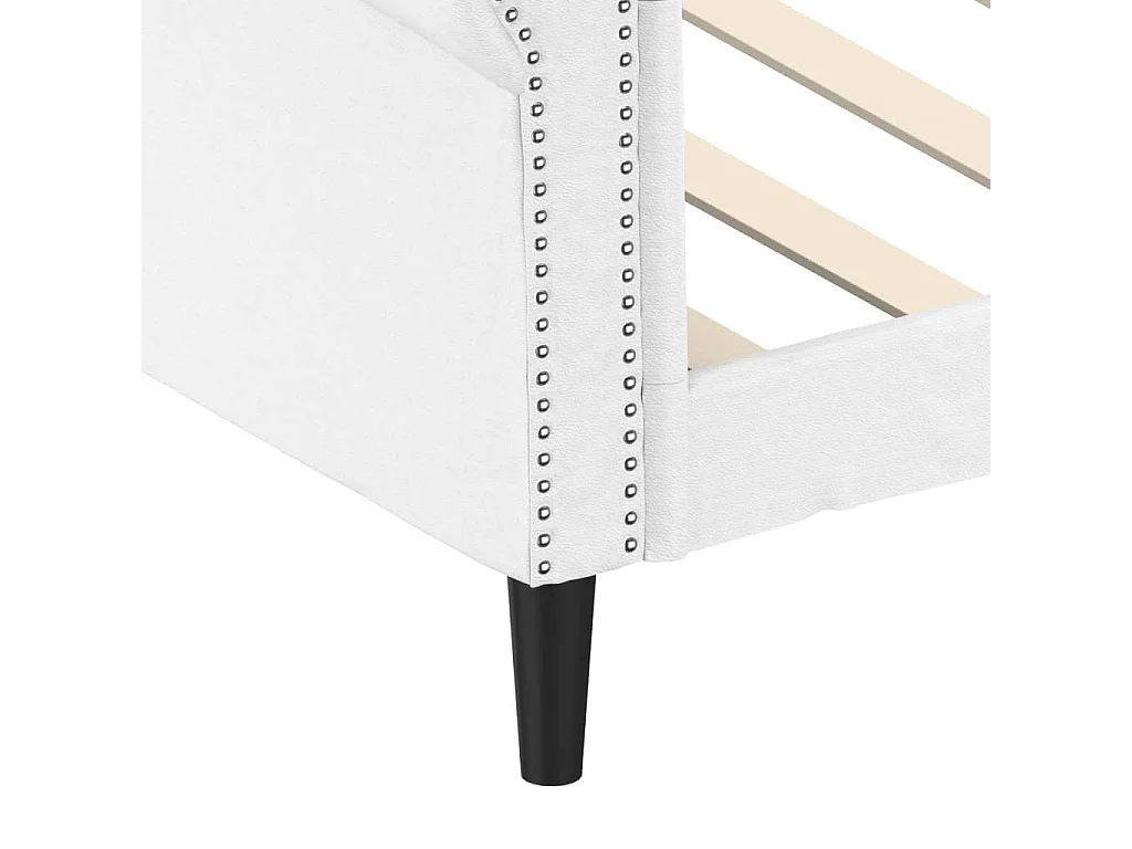 Divano letto bianco 100x200 cm in similpelle