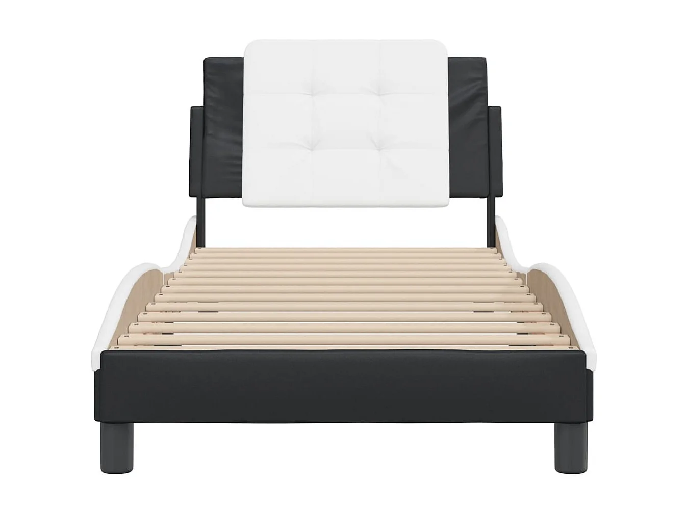 Struttura letto senza materasso nero e bianco 90x200 cm in similpelle