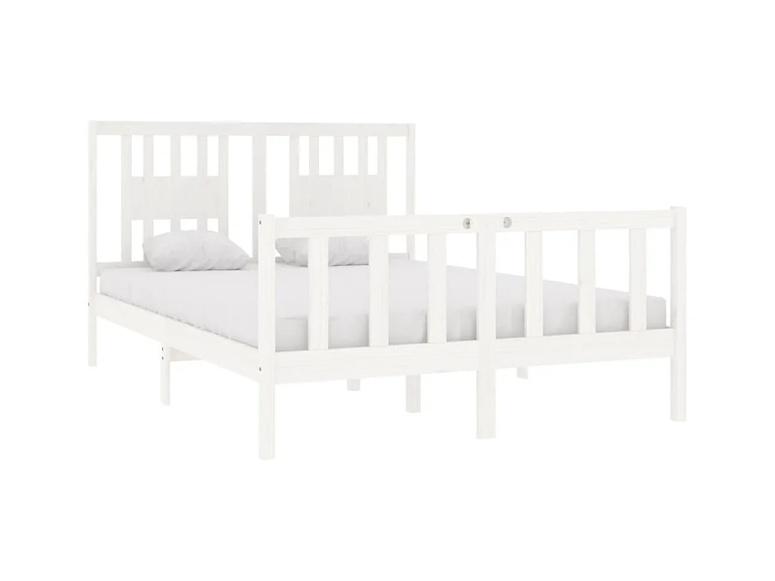 Bedframe zonder witte matras 140x190 cm massief hout
